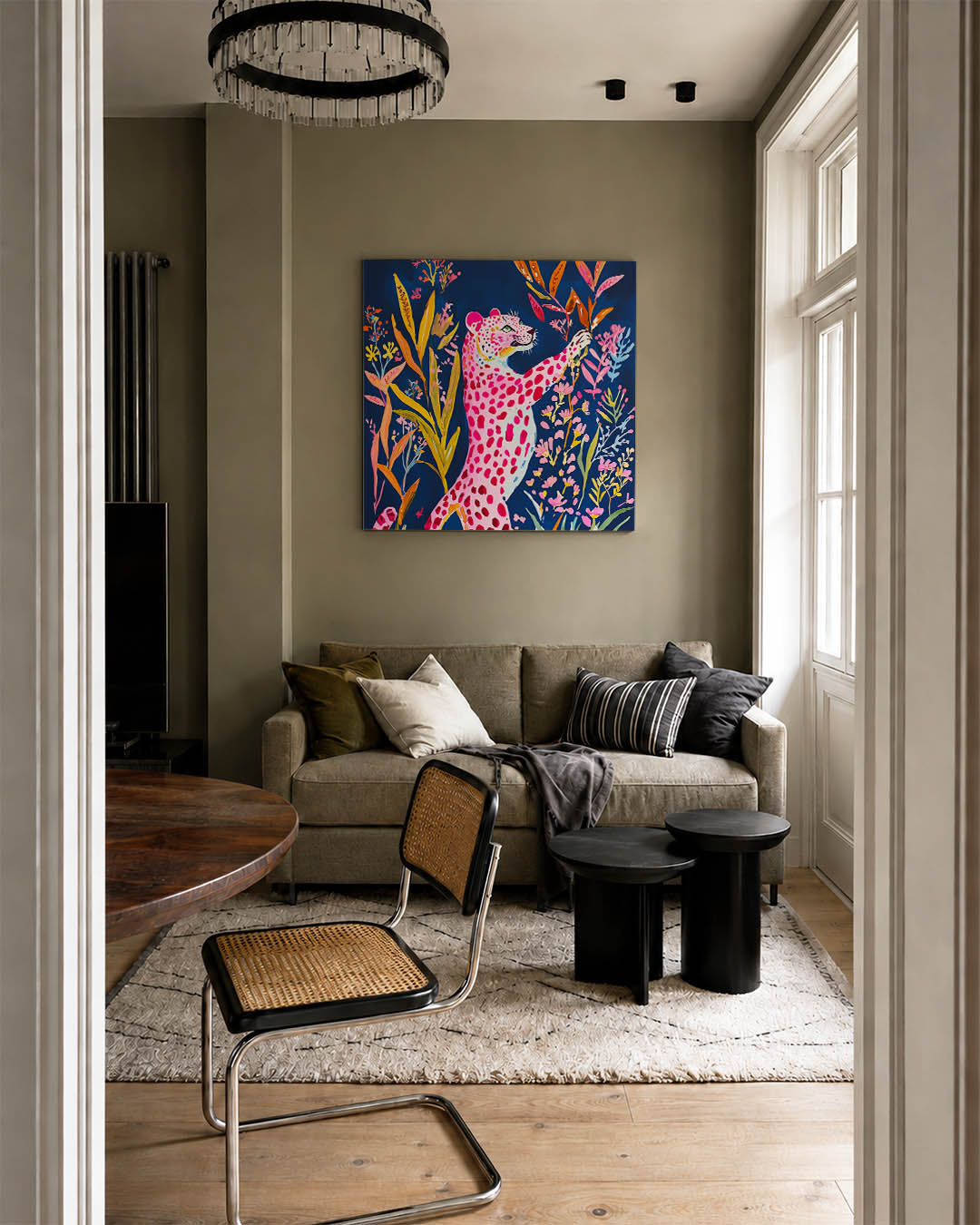 Kleurrijke dierenfantasie Kunstwerk