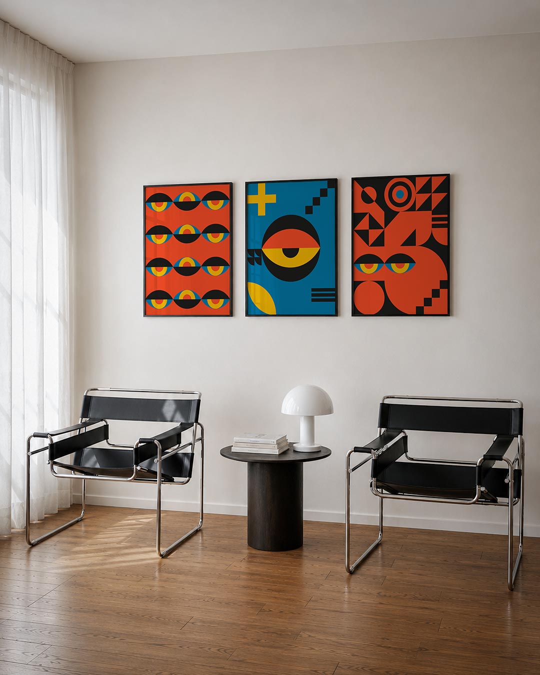 Kleurrijk lijnenspel Posterset