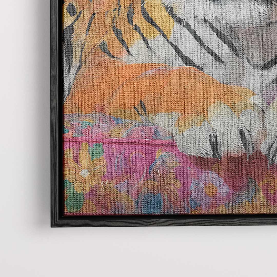 Tropische Tijger Vibes Kunstwerk-canvas-dibond-plexiglas-wanddecoratie-WallArtistic