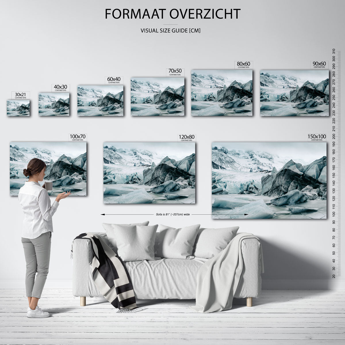 Ijslandschap met gletsjer Poster
