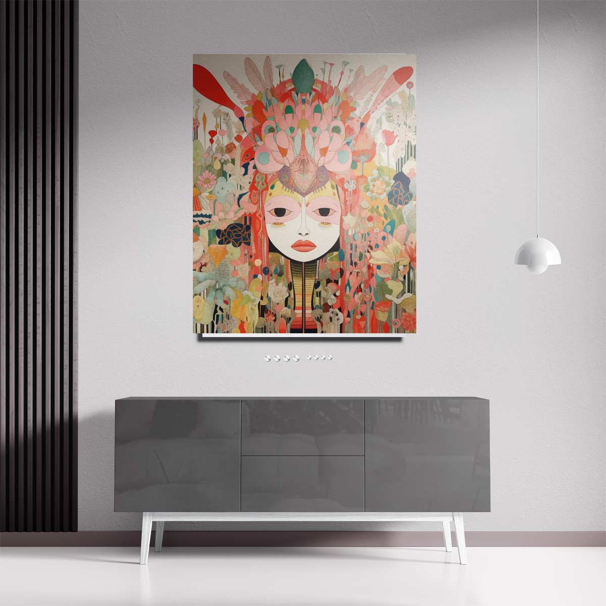 Vrolijke Fantasiegezichten Kunstwerk-canvas-dibond-plexiglas-wanddecoratie-WallArtistic