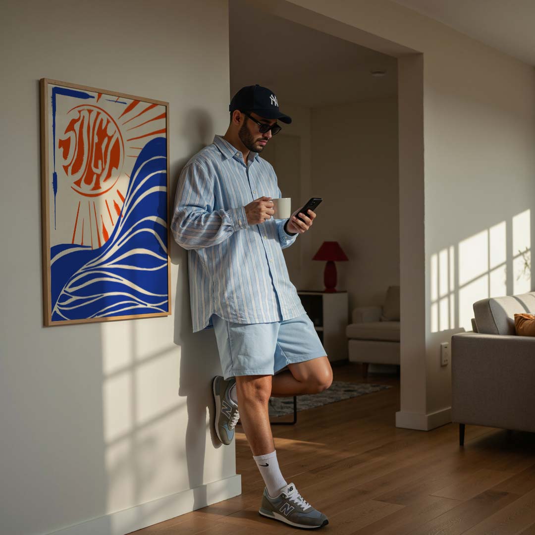 Zon en Golven Kunstposter-WallArtistic