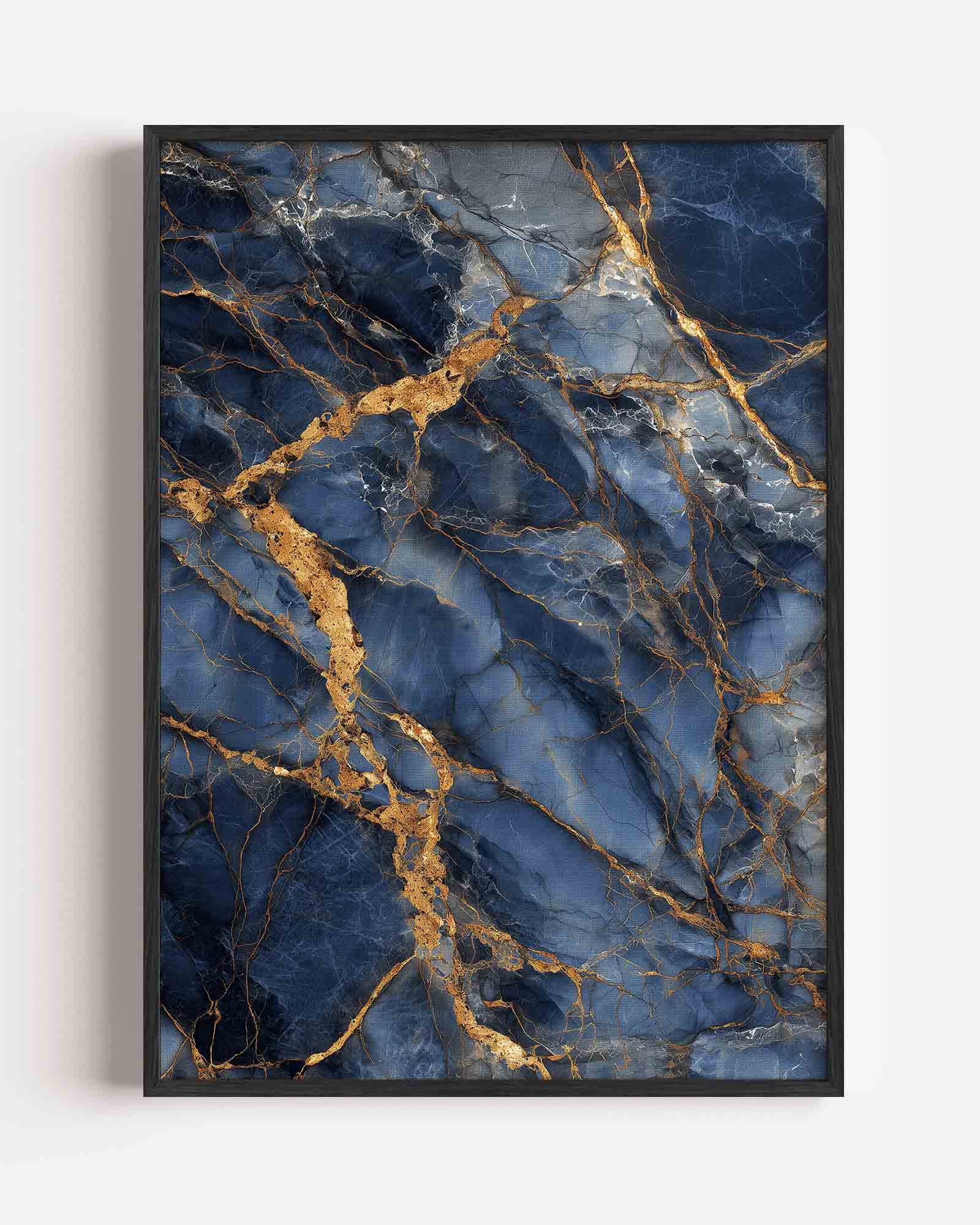 Blauwe en gouden aderen Poster