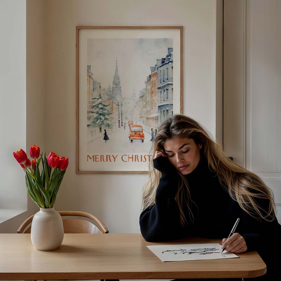 Winterse Kerstposter-WallArtistic