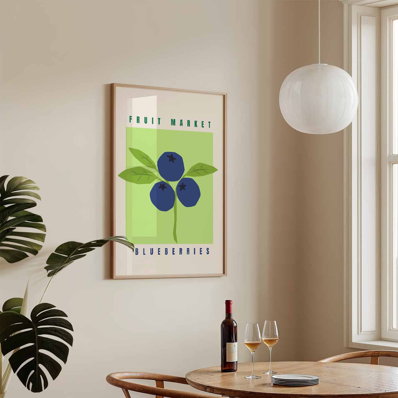 Blauwe Bessen Fruitmarkt Poster-WallArtistic