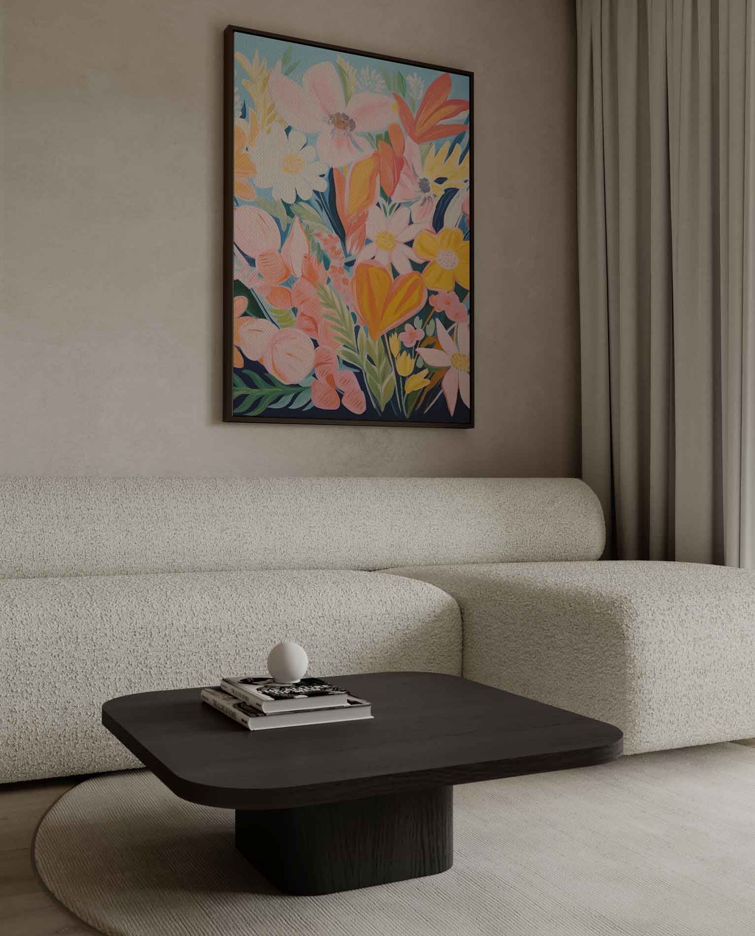 Bloemengeur in Kleuren Kunstwerk-canvas-dibond-plexiglas-wanddecoratie-WallArtistic