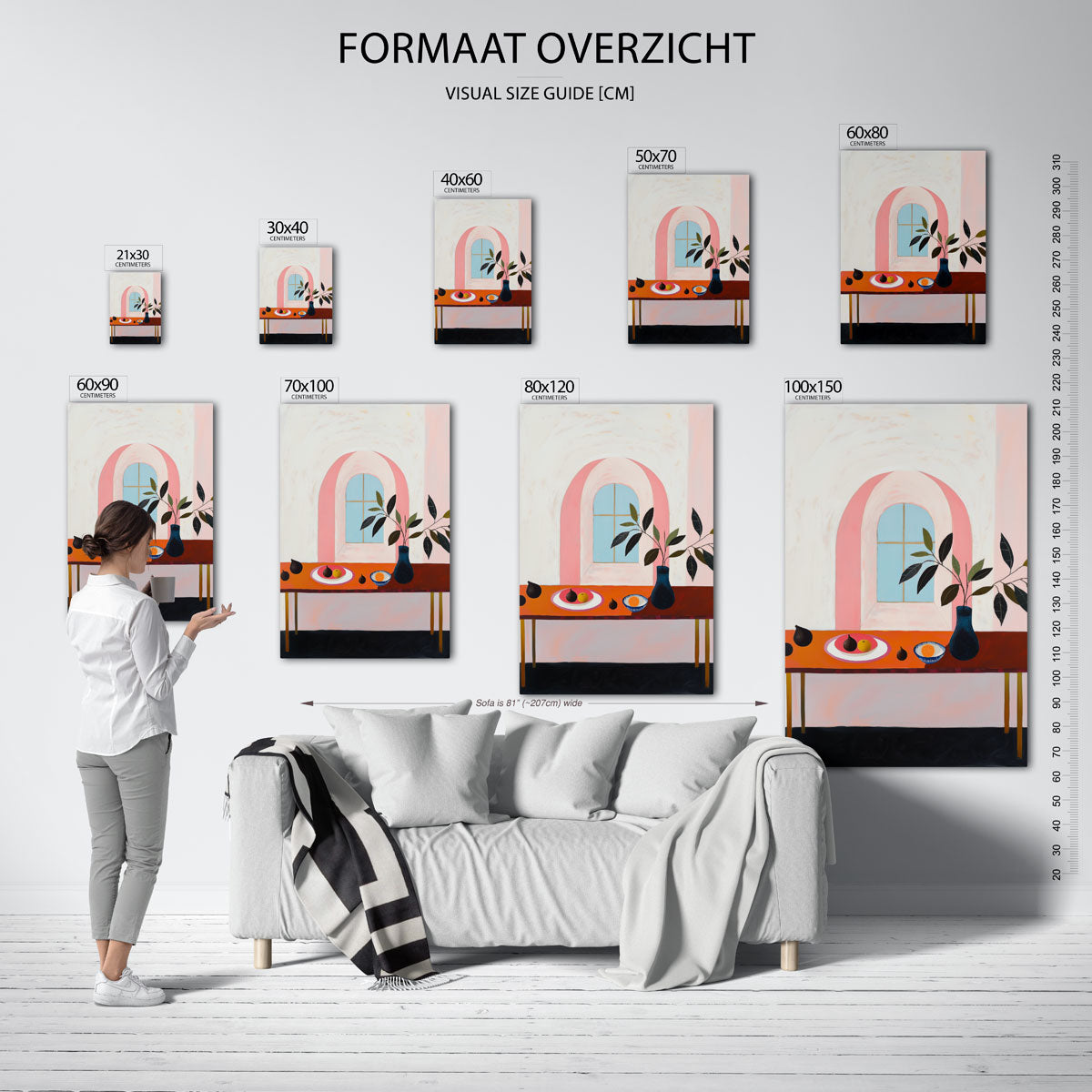 Stilleven met tafel en raam Poster