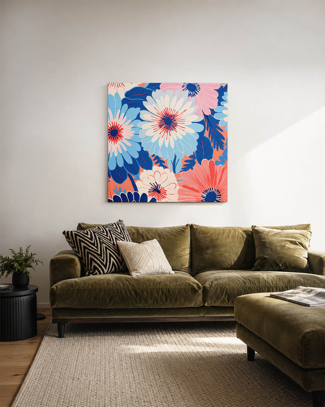 Bloemrijke kleurenexplosie Kunstwerk