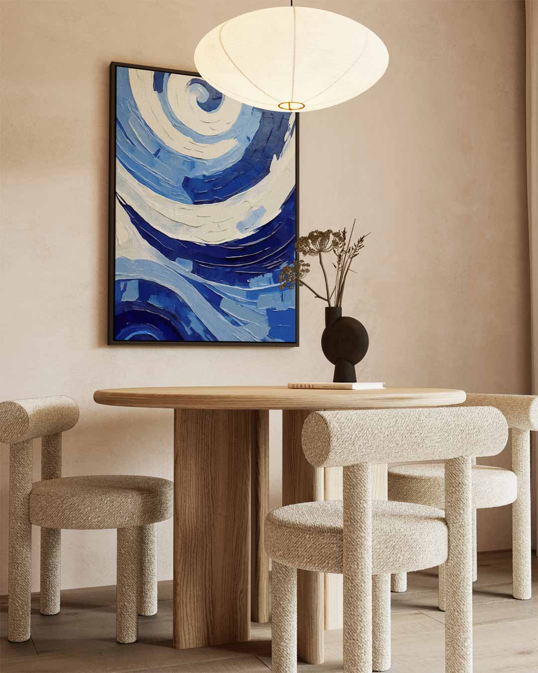 Spiralen van Blauw Kunstwerk-canvas-dibond-plexiglas-wanddecoratie-WallArtistic