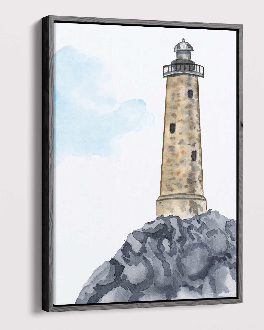Vuurtoren op de rotst Kunstwerk-canvas-dibond-plexiglas-wanddecoratie-WallArtistic