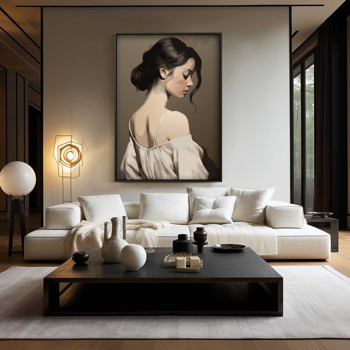 Elegant Zijaanzicht Portret Kunstwerk-canvas-dibond-plexiglas-wanddecoratie-WallArtistic