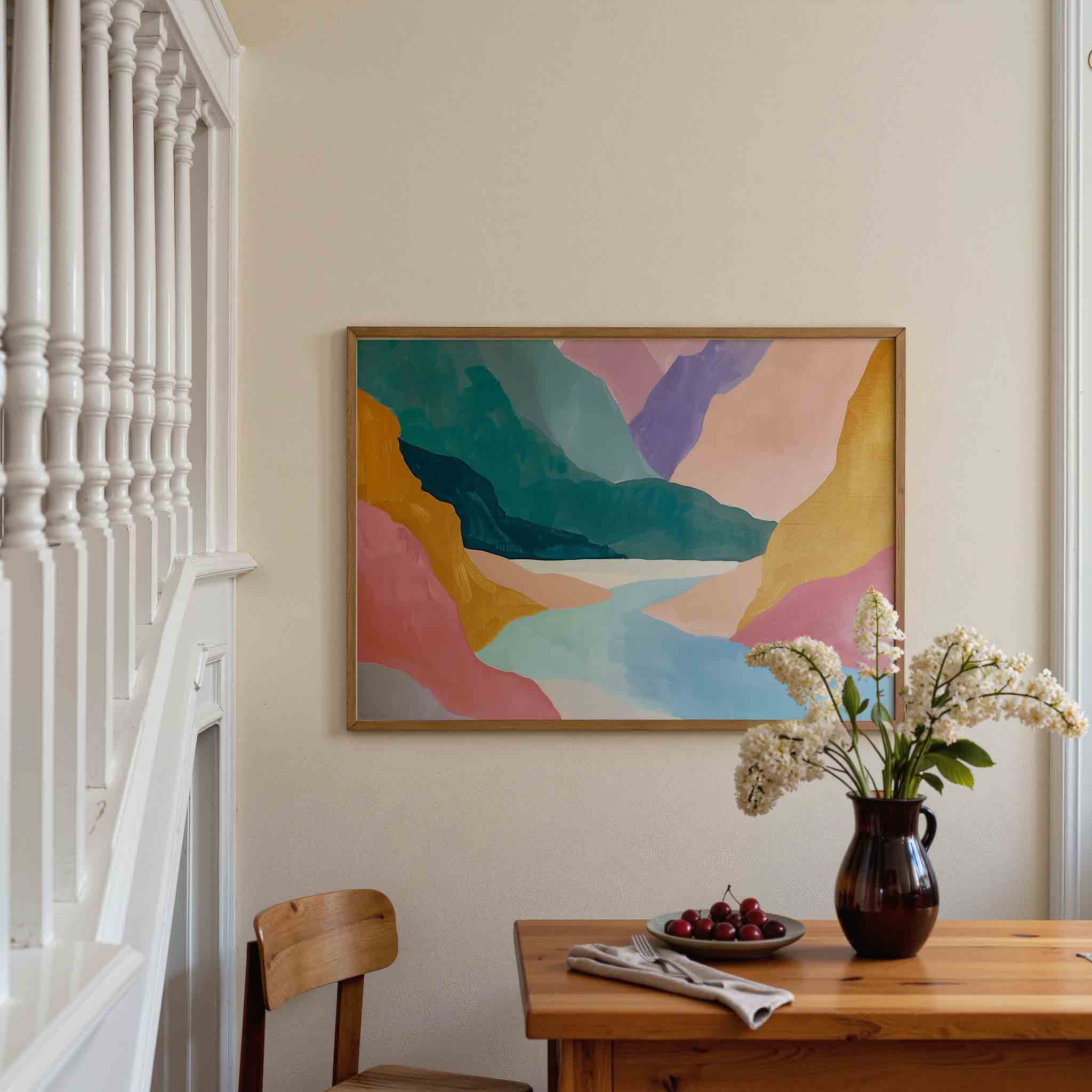 Abstracte landschapsvormen Poster