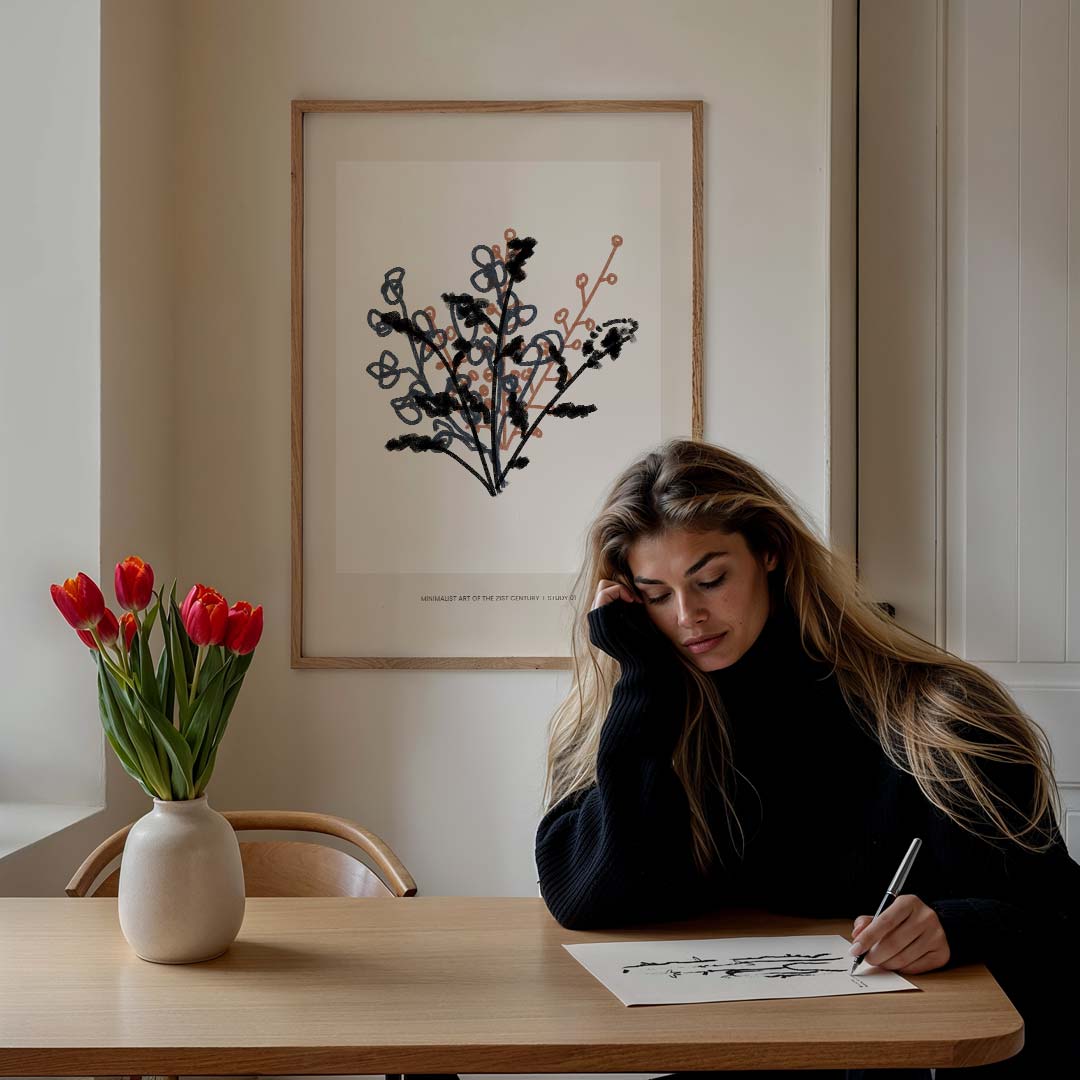 Moderne Minimalistische Bloemenposter-WallArtistic