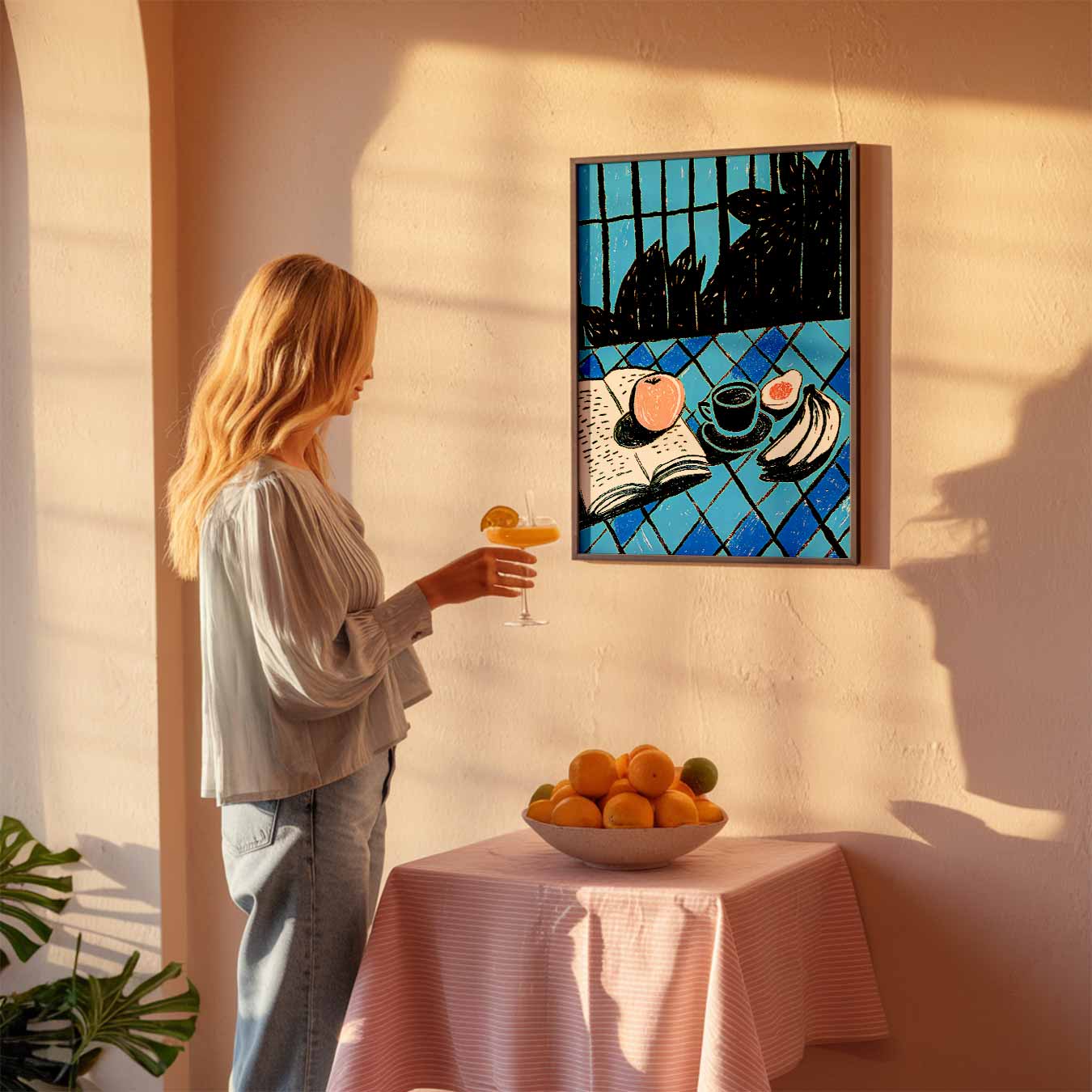 Stijlvolle Ontbijt Illustratie Poster