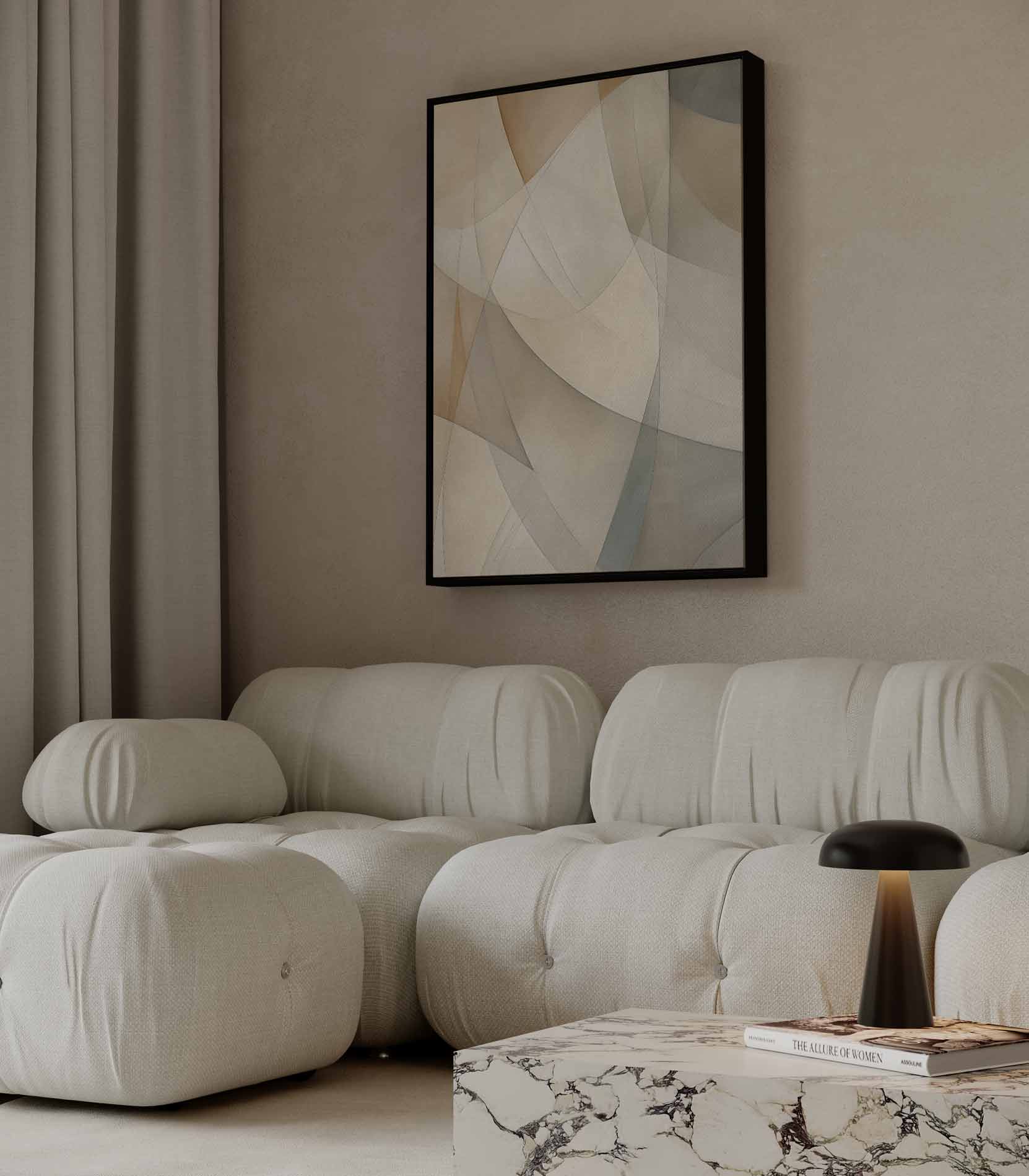 Harmonische Abstractie in Aardetinten Kunstwerk-canvas-dibond-plexiglas-wanddecoratie-WallArtistic