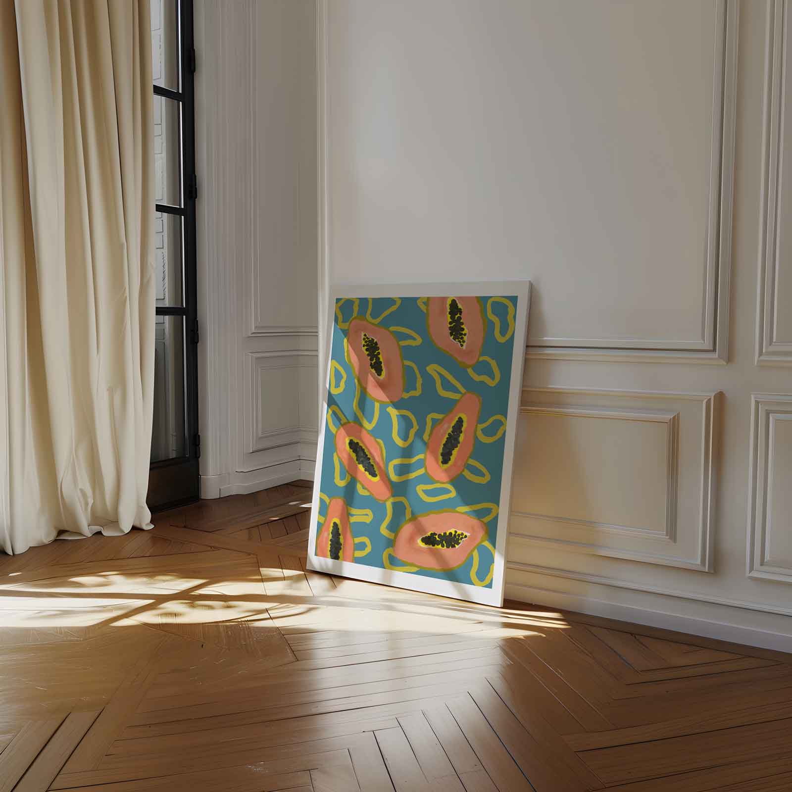 Tropische Papaya Print Kunstwerk-canvas-dibond-plexiglas-wanddecoratie-WallArtistic