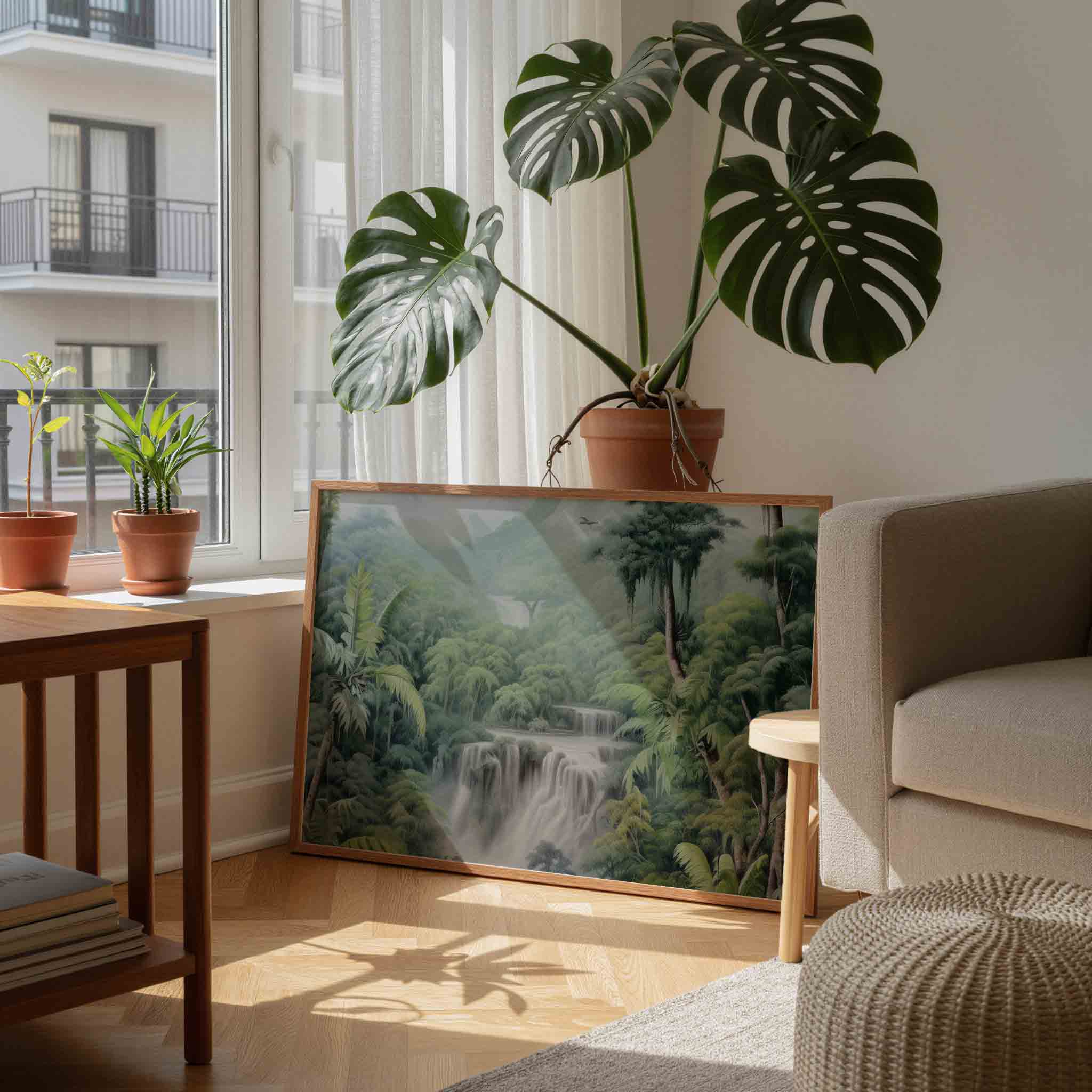 Waterval en jungle Poster