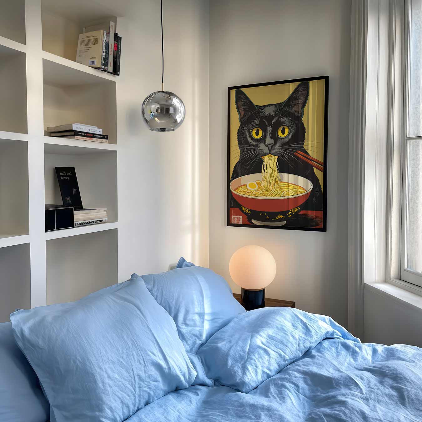 Kat met Ramen Poster-WallArtistic
