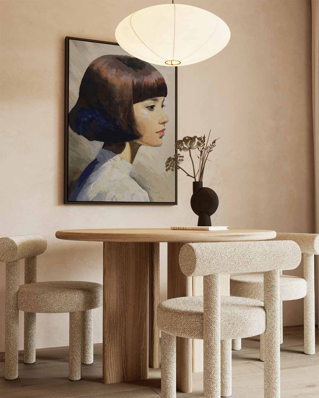 Elegante Zijaanzicht Portret Kunstwerk-canvas-dibond-plexiglas-wanddecoratie-WallArtistic