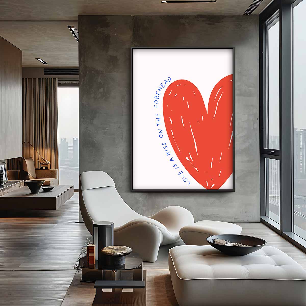 Hartelijke Kuskunst Kunstwerk-canvas-dibond-plexiglas-wanddecoratie-WallArtistic