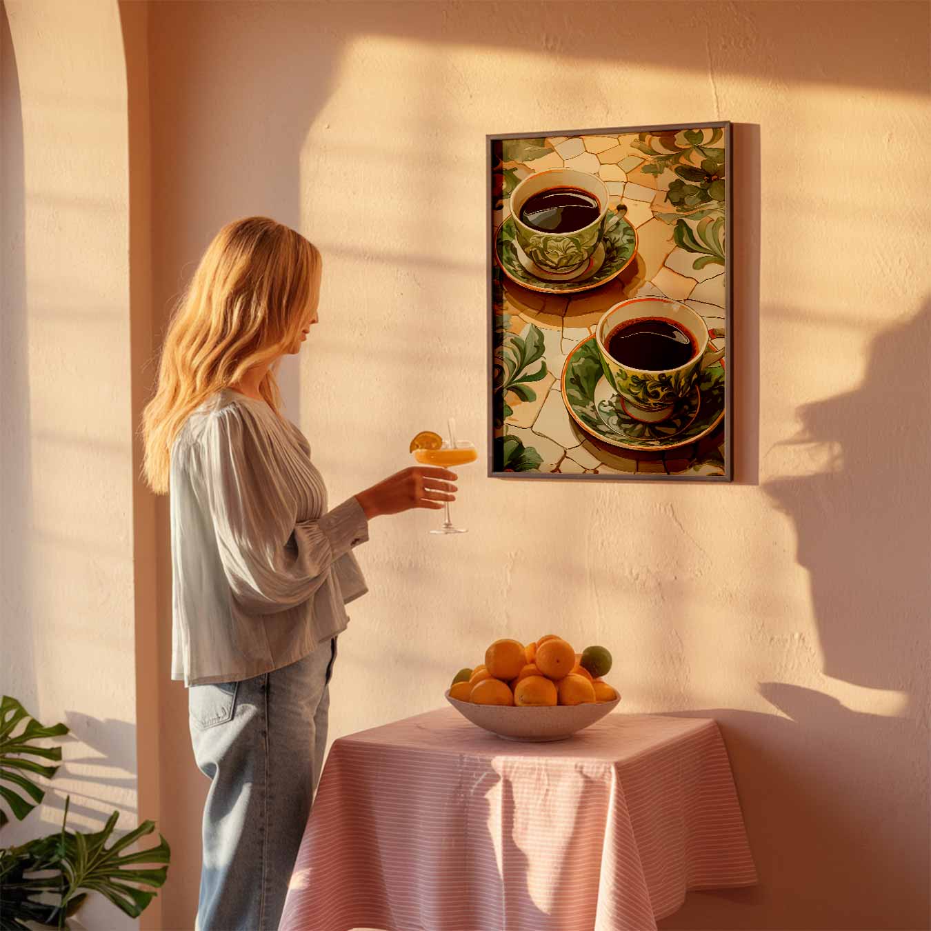 Sfeervolle Koffie Mozaïek Poster-WallArtistic