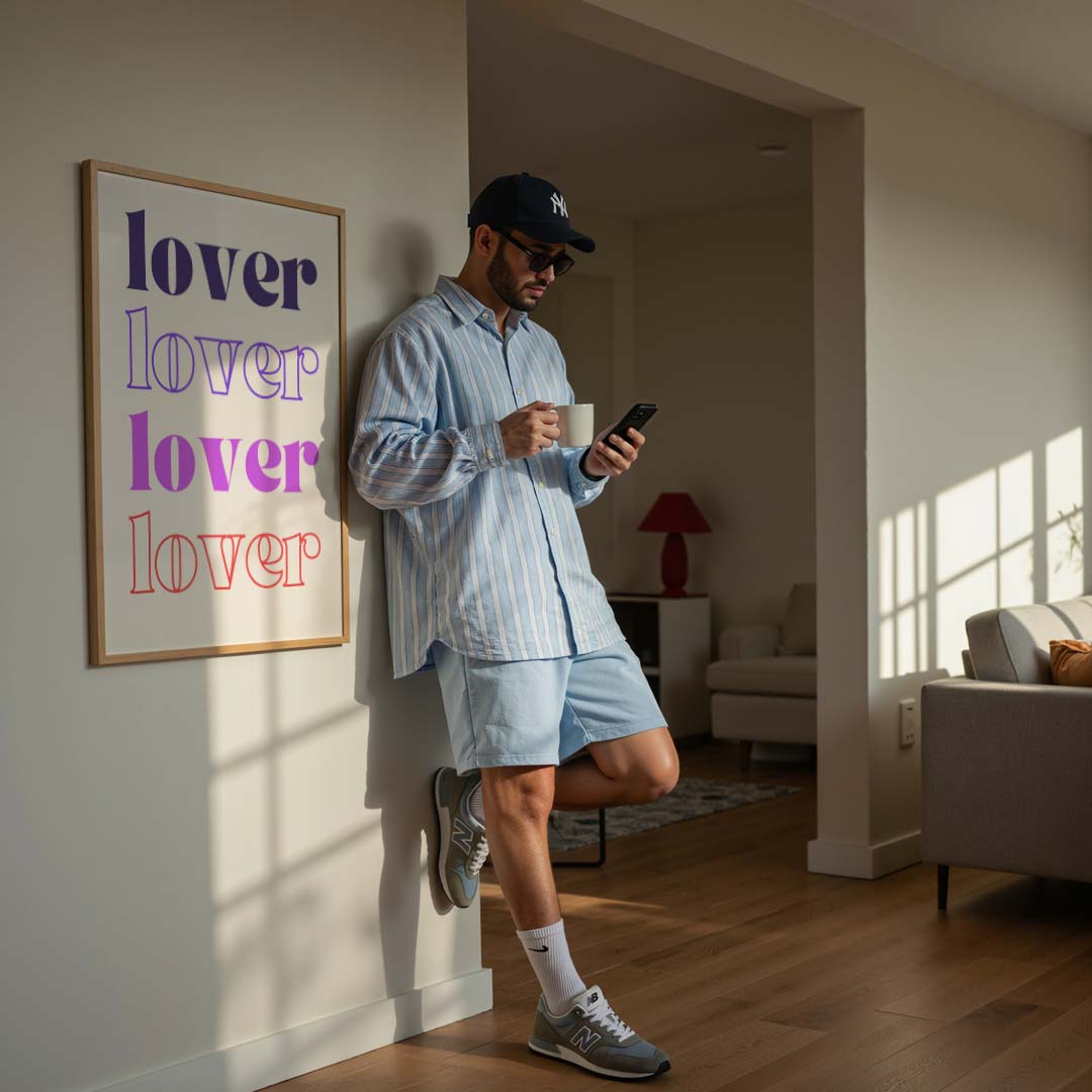 Kleurrijke Typografie Poster 'Lover Poster-WallArtistic