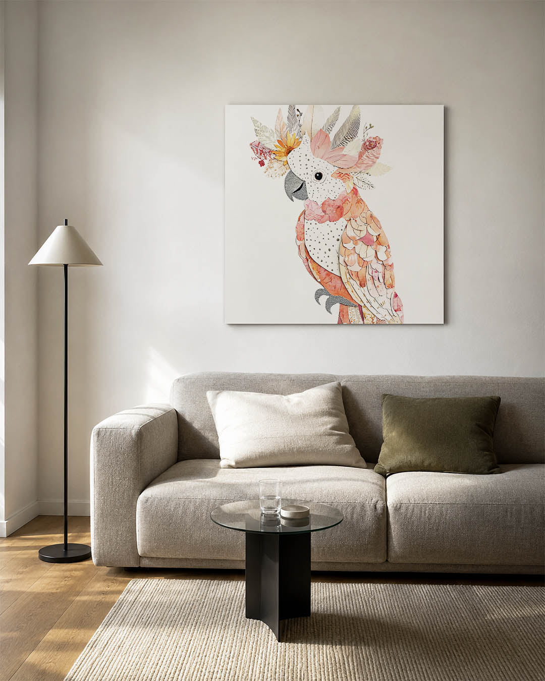 Vrolijke vogelcompositie Kunstwerk