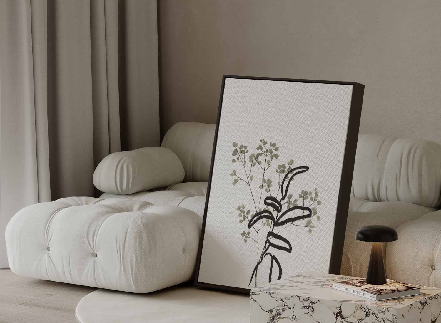 Minimalistische Botanische Illustratie Kunstwerk-canvas-dibond-plexiglas-wanddecoratie-WallArtistic
