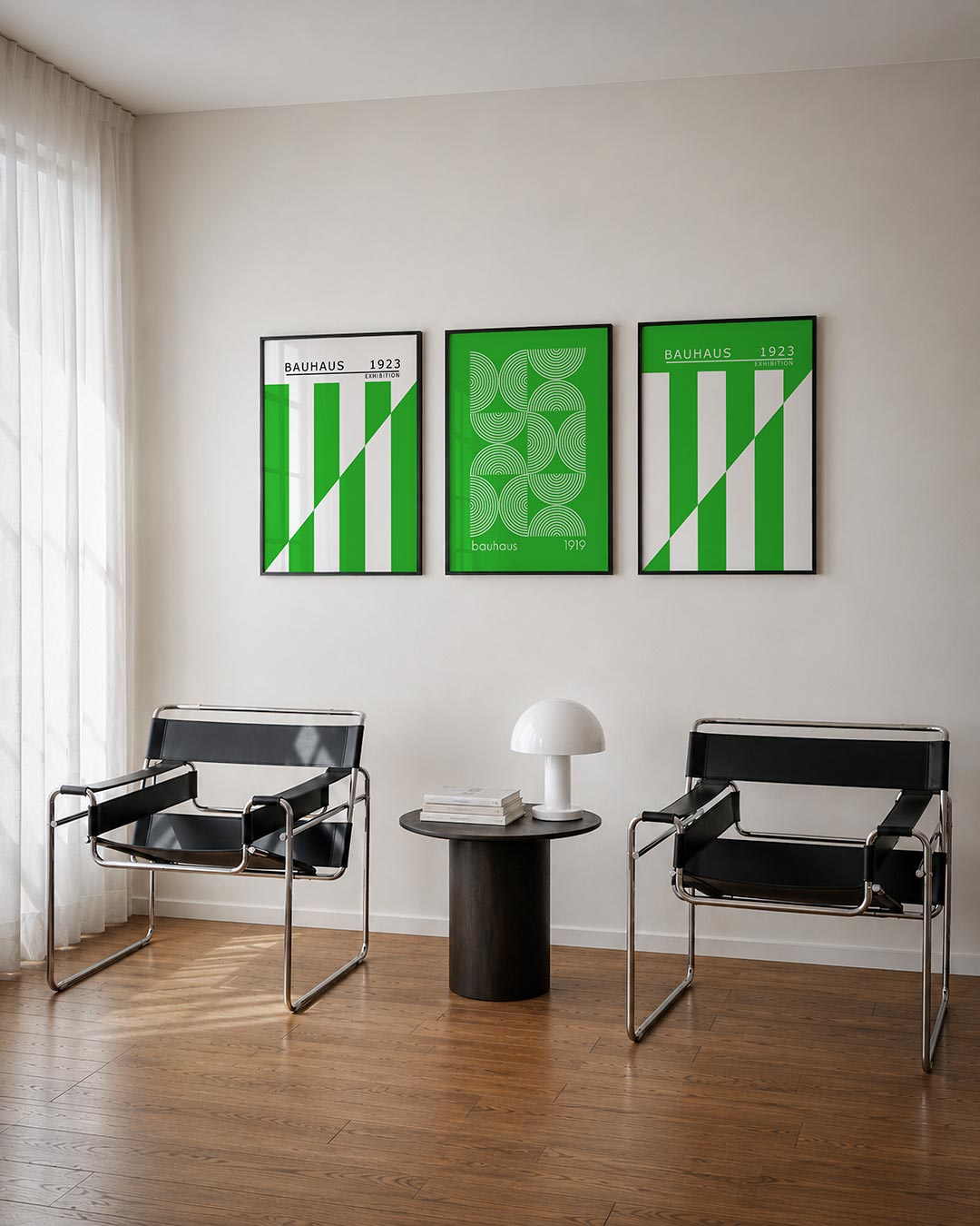 Groene lijnenspel Posterset