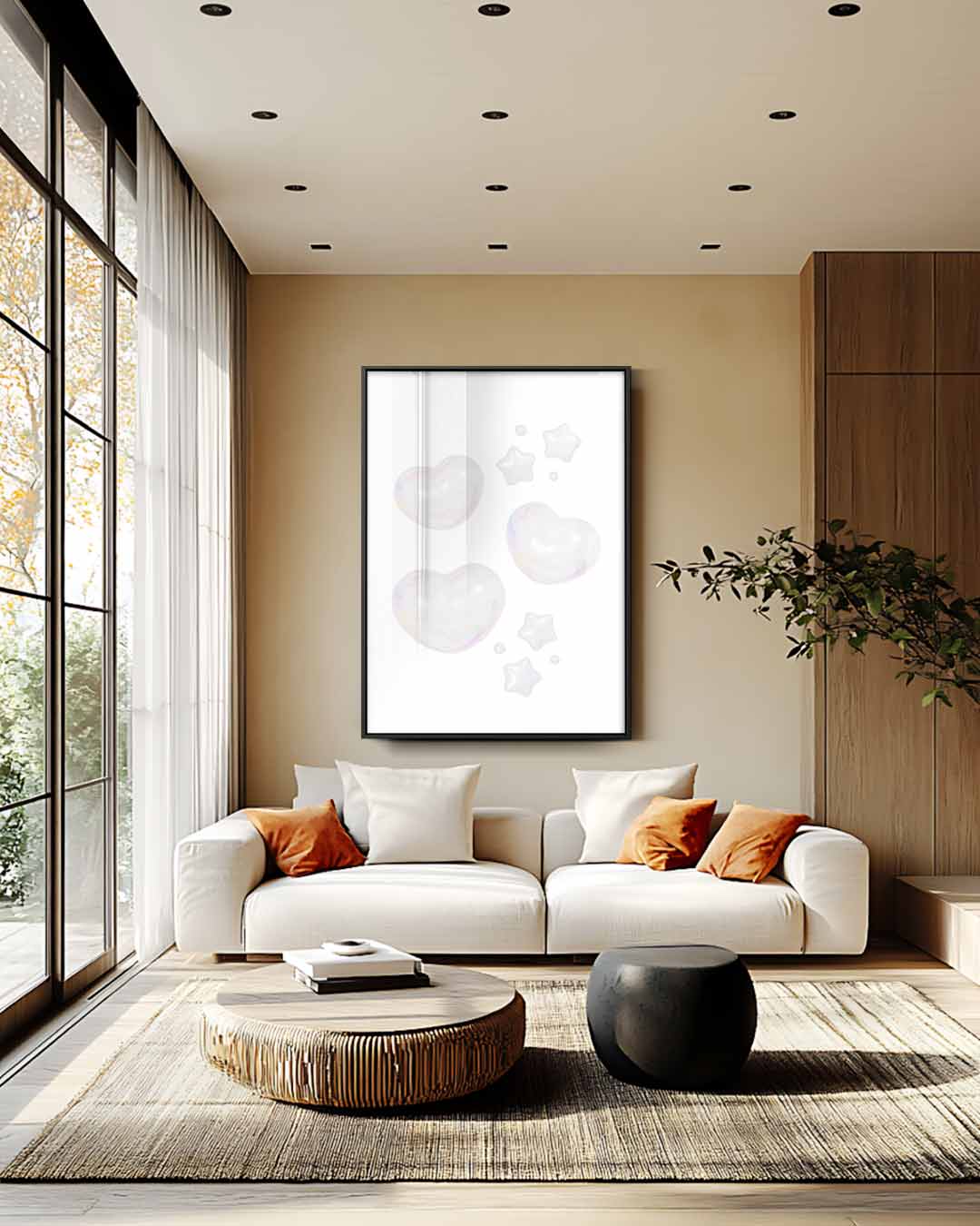 Magische Hartjes en Sterren Kunstwerk-canvas-dibond-plexiglas-wanddecoratie-WallArtistic