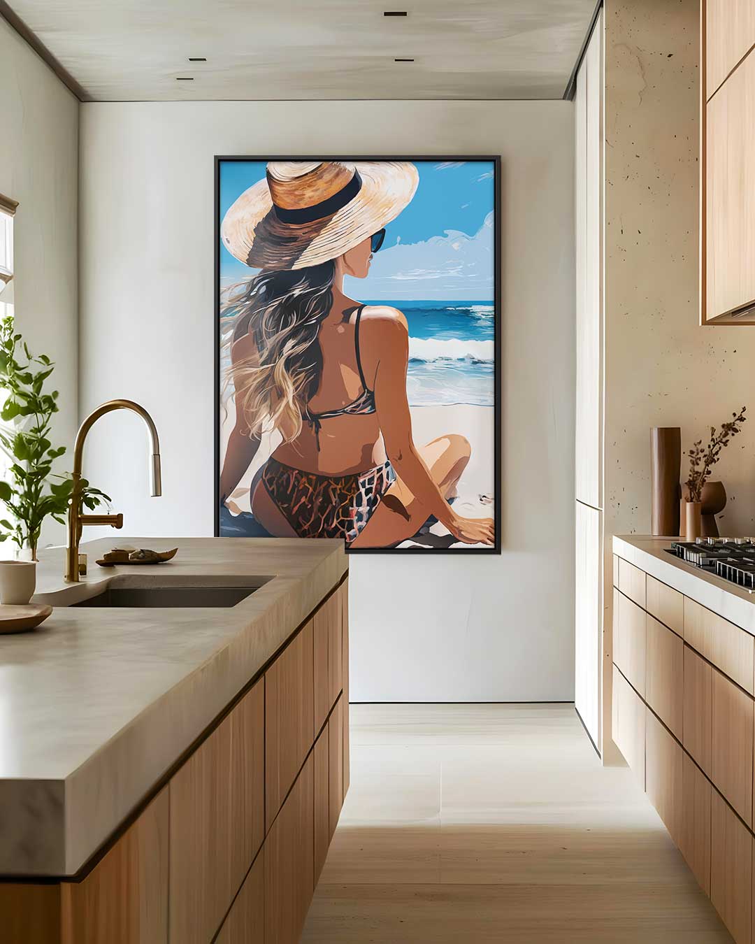Stranddromen in de Zomerzon Kunstwerk-canvas-dibond-plexiglas-wanddecoratie-WallArtistic