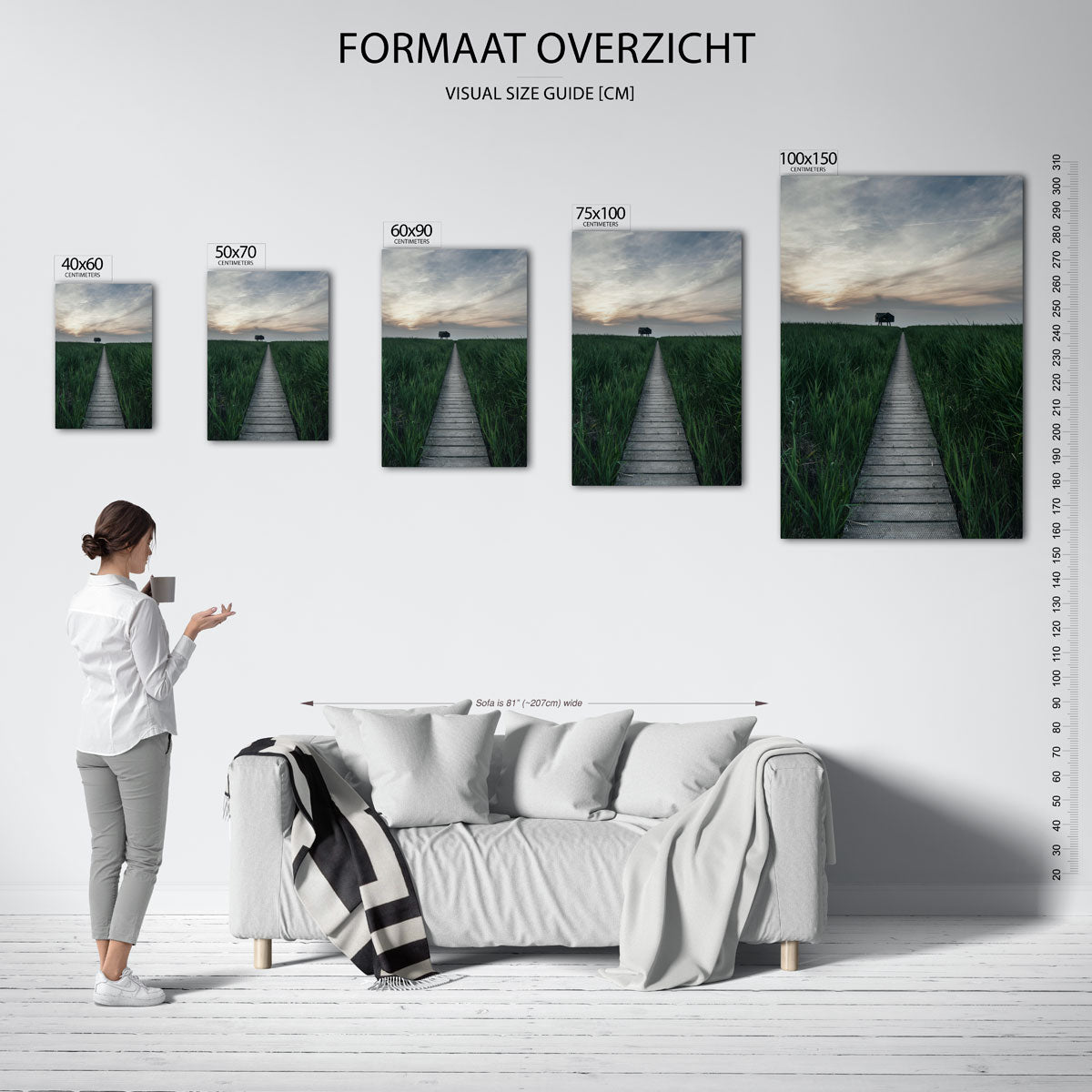Rustige landschapspad Kunstwerk