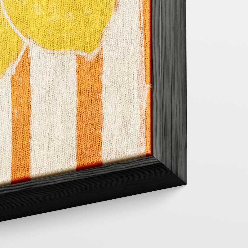 Zomerse Citroenen op Gestreepte Achtergrond Kunstwerk-canvas-dibond-plexiglas-wanddecoratie-WallArtistic