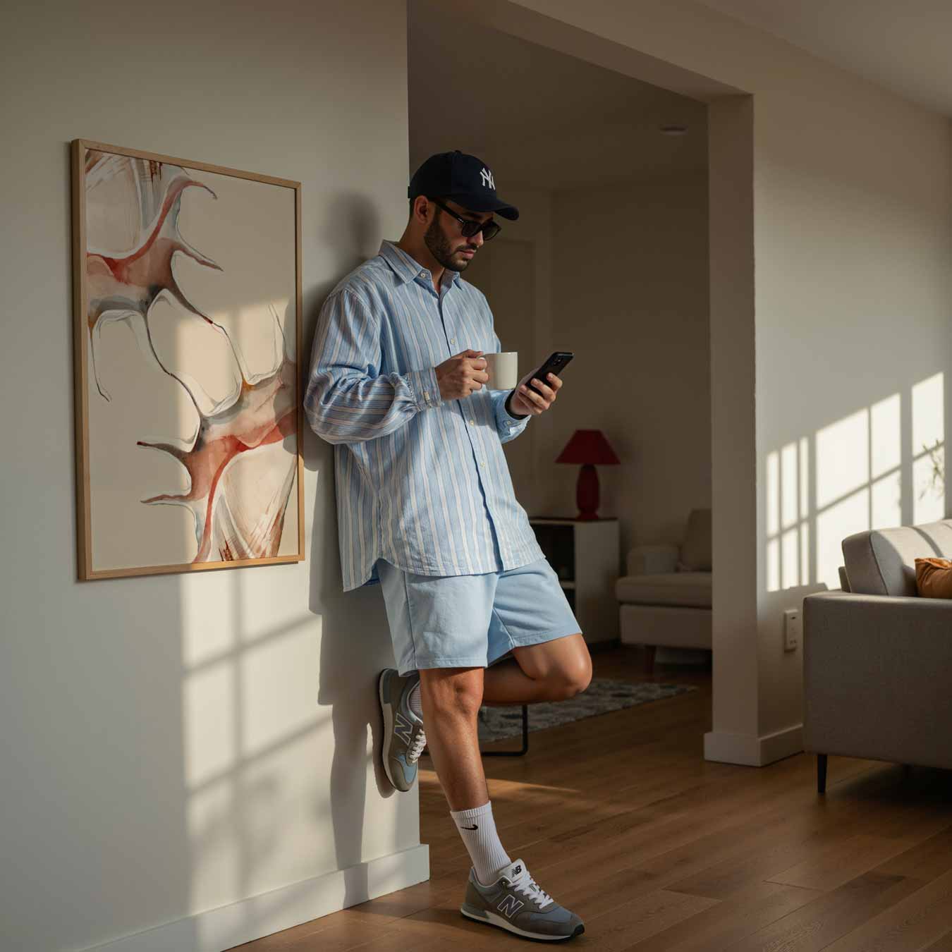 Beige Zeehorens Poster-WallArtistic