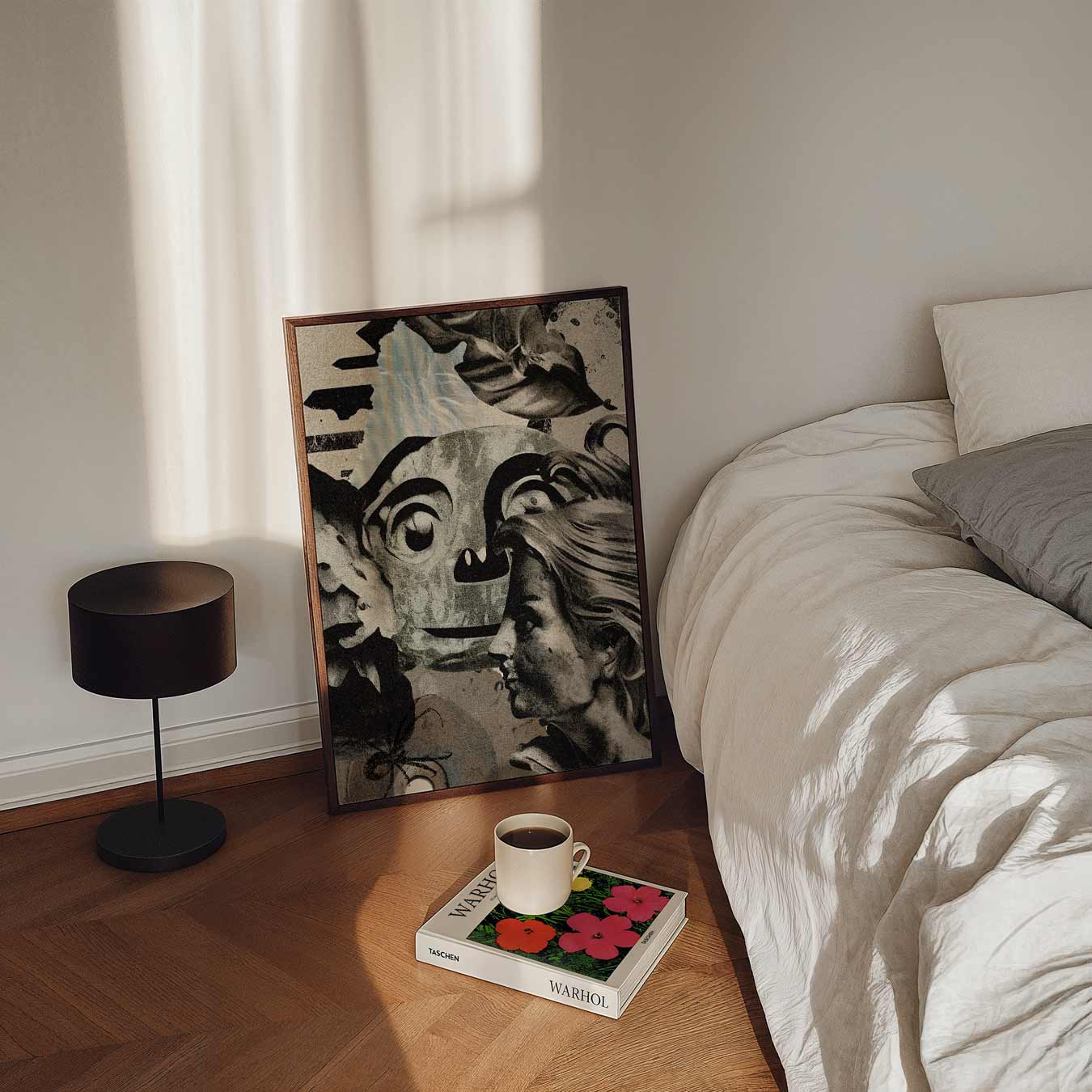 Collage Vrouw Gezicht en Maskerfiguur Poster-WallArtistic