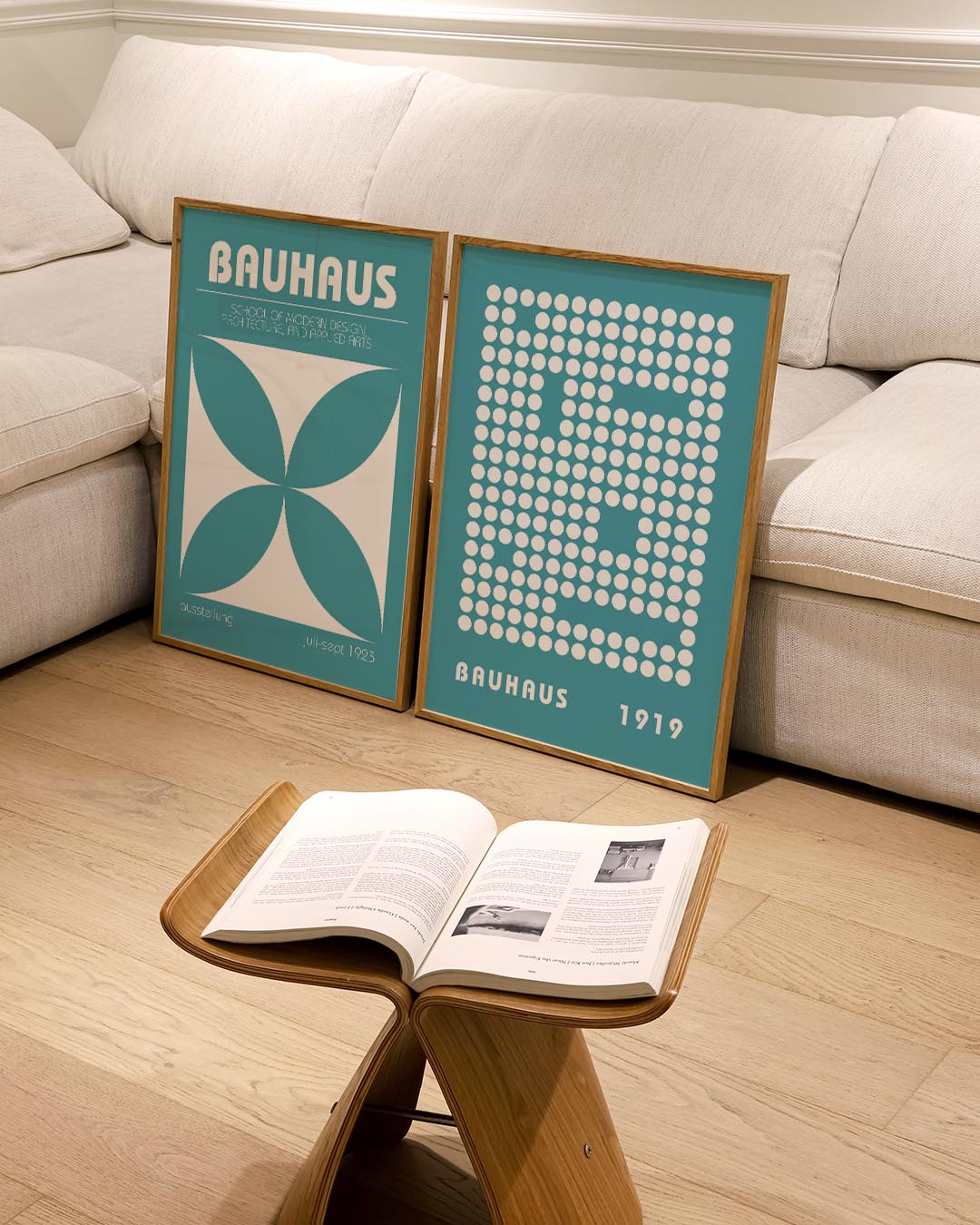 Cirkelpatroon en blauw Posterset