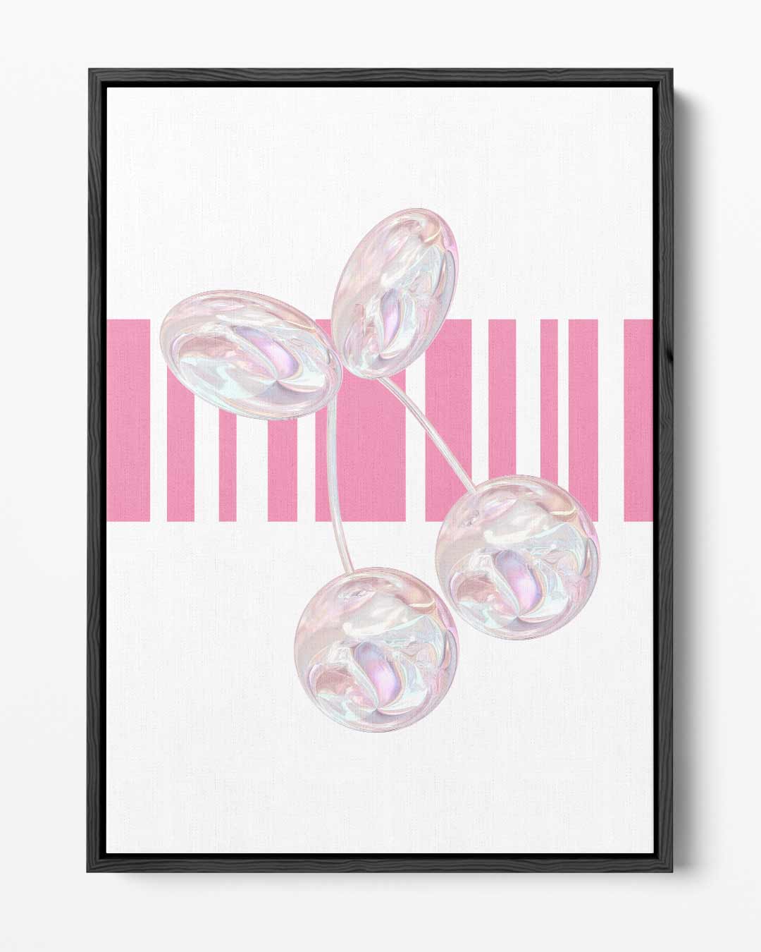 Parelkersen op Roze Achtergrond Kunstwerk-canvas-dibond-plexiglas-wanddecoratie-WallArtistic