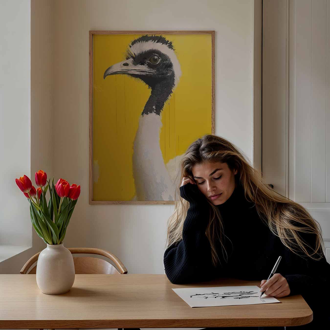 Moderne Struisvogel Kunstposter