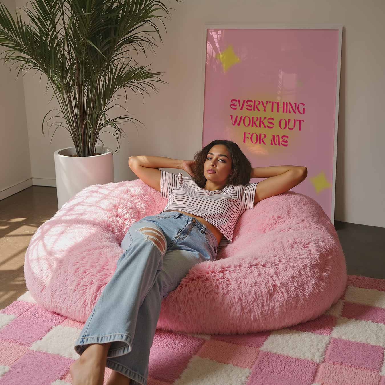 Inspirerende Roze Positiviteitsposter