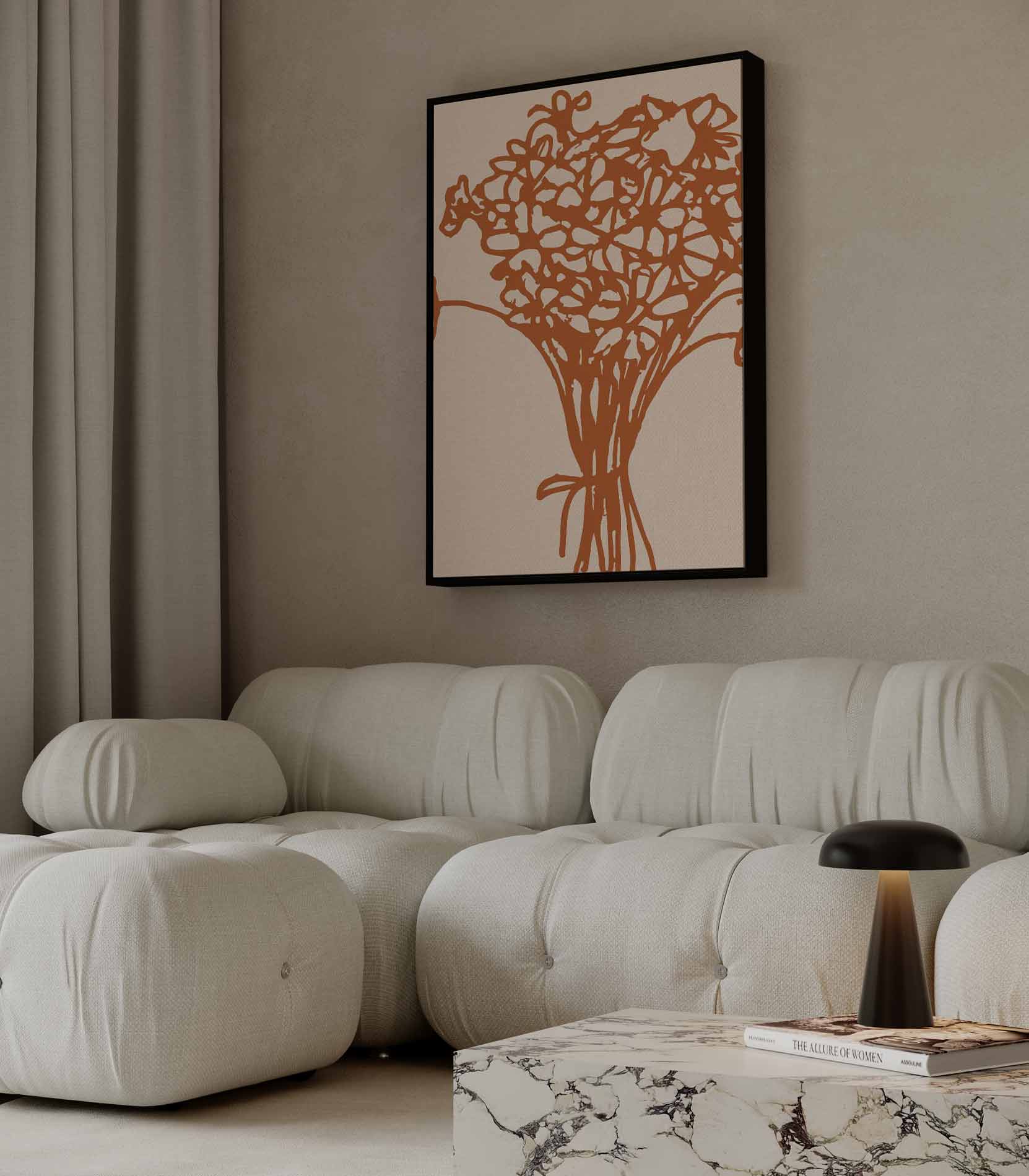 Bloeiende Contouren Kunstwerk-canvas-dibond-plexiglas-wanddecoratie-WallArtistic