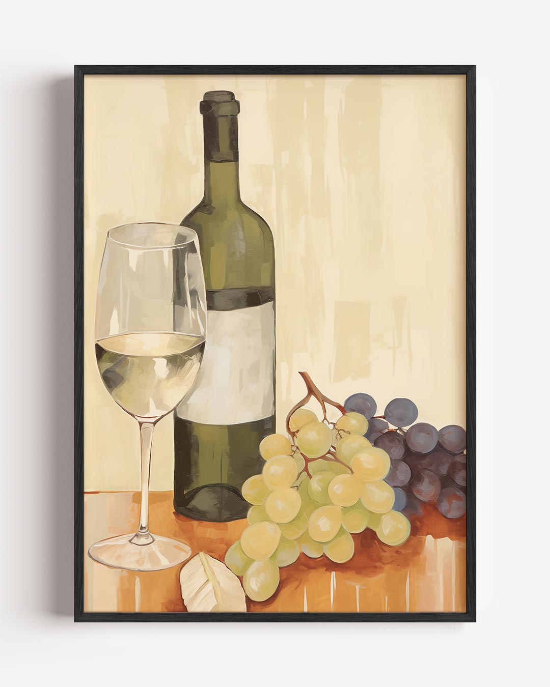 Elegante Wijn en Druiven Poster-WallArtistic