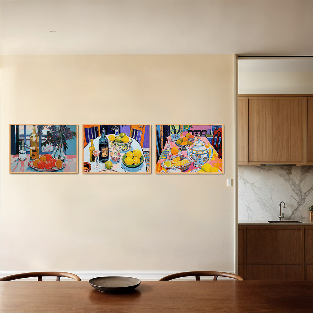 Kleurrijke tafelsetting Posterset