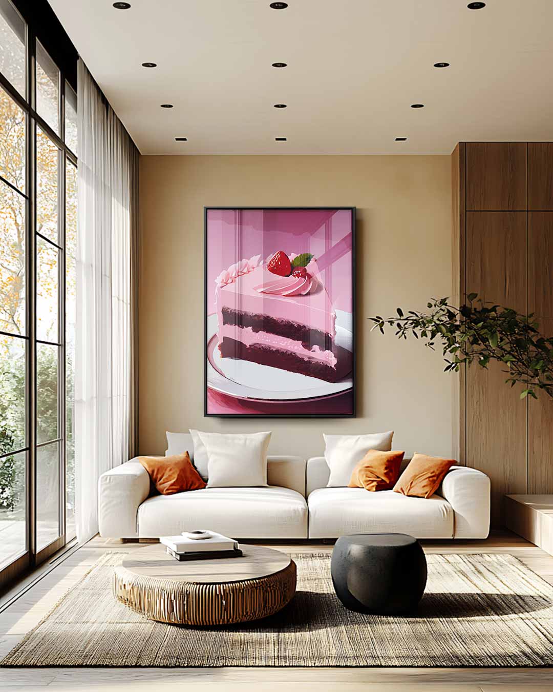 Verrukkelijke Aardbeientaart Print Kunstwerk-canvas-dibond-plexiglas-wanddecoratie-WallArtistic