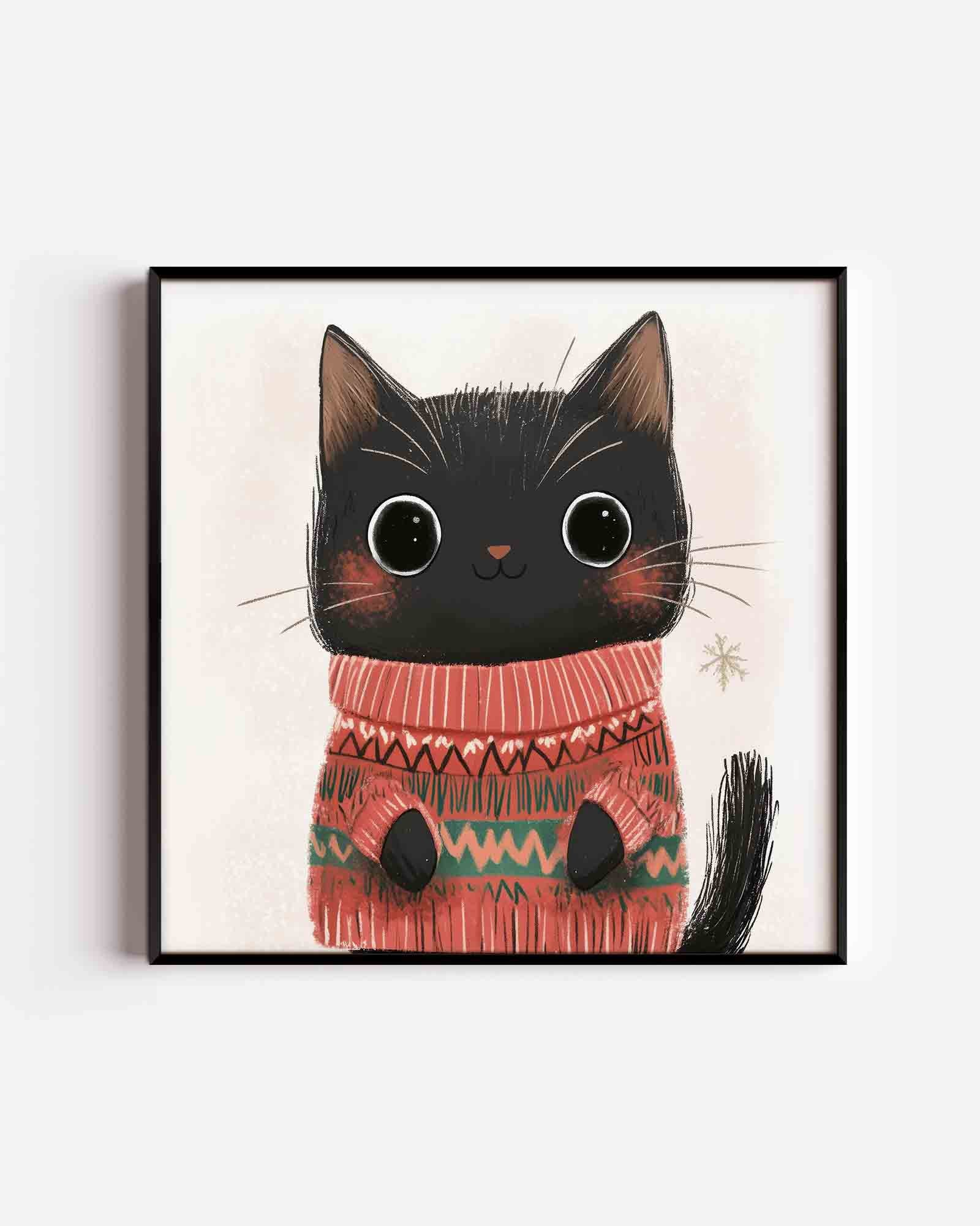 Kat met trui Poster