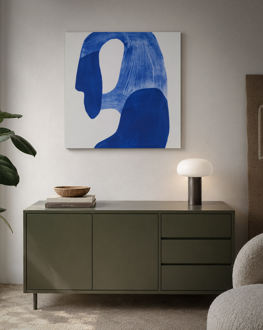 Vloeiende blauwe vormen Kunstwerk