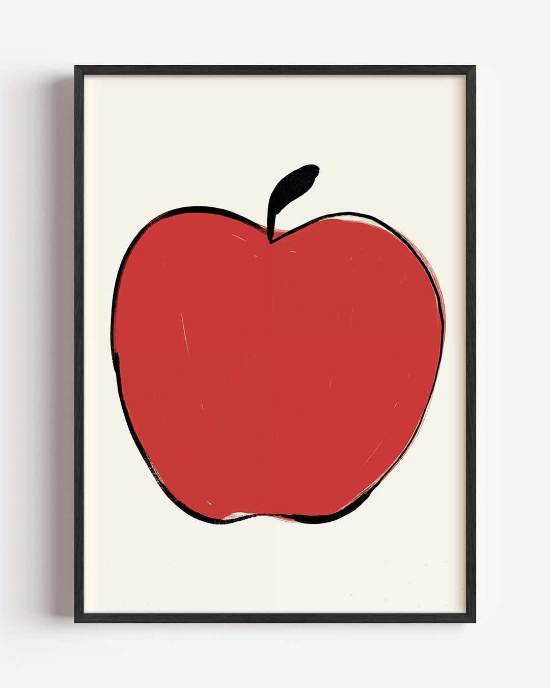Minimalistische Rode Appel Poster-WallArtistic