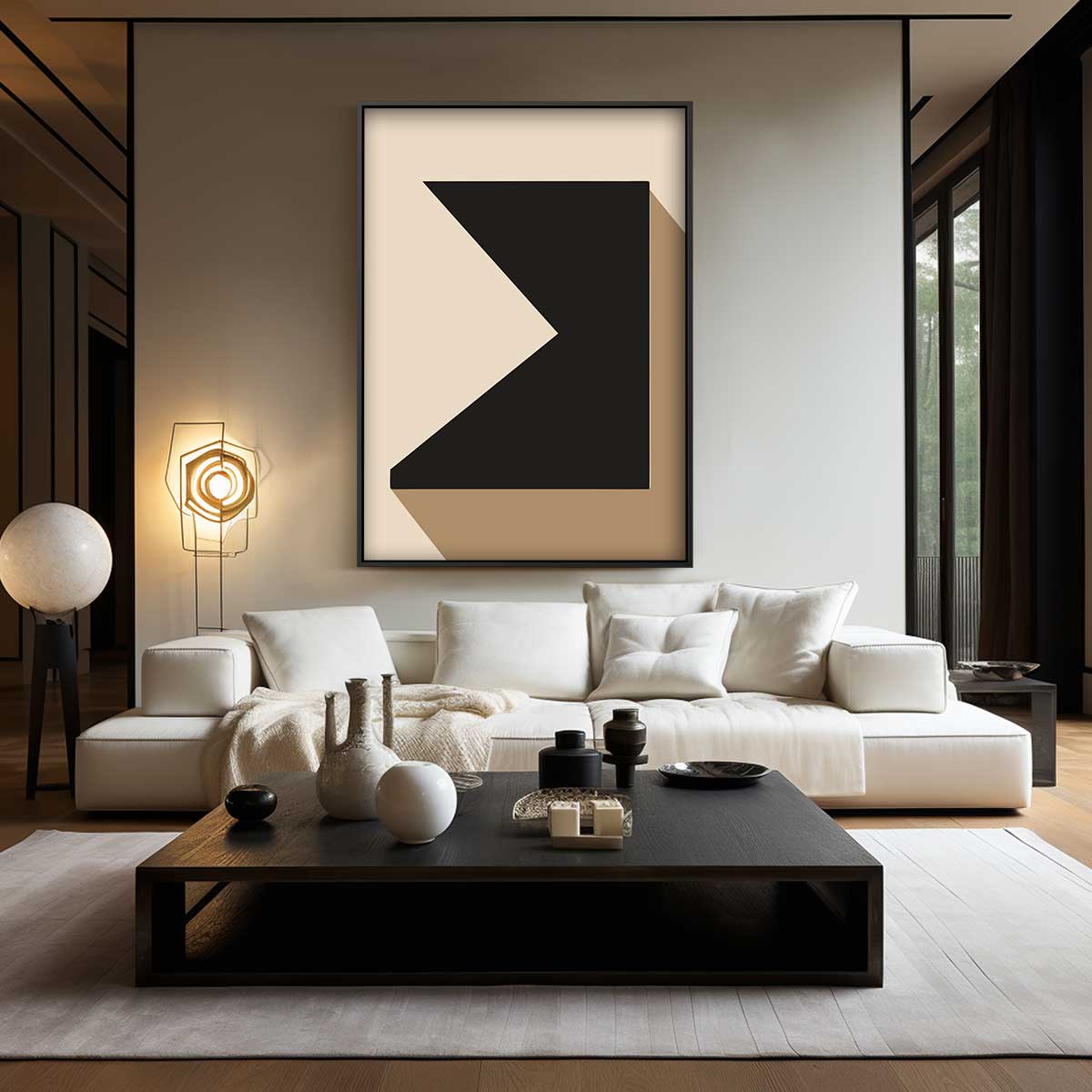 Geometrische Schaduw Kunstwerk-canvas-dibond-plexiglas-wanddecoratie-WallArtistic