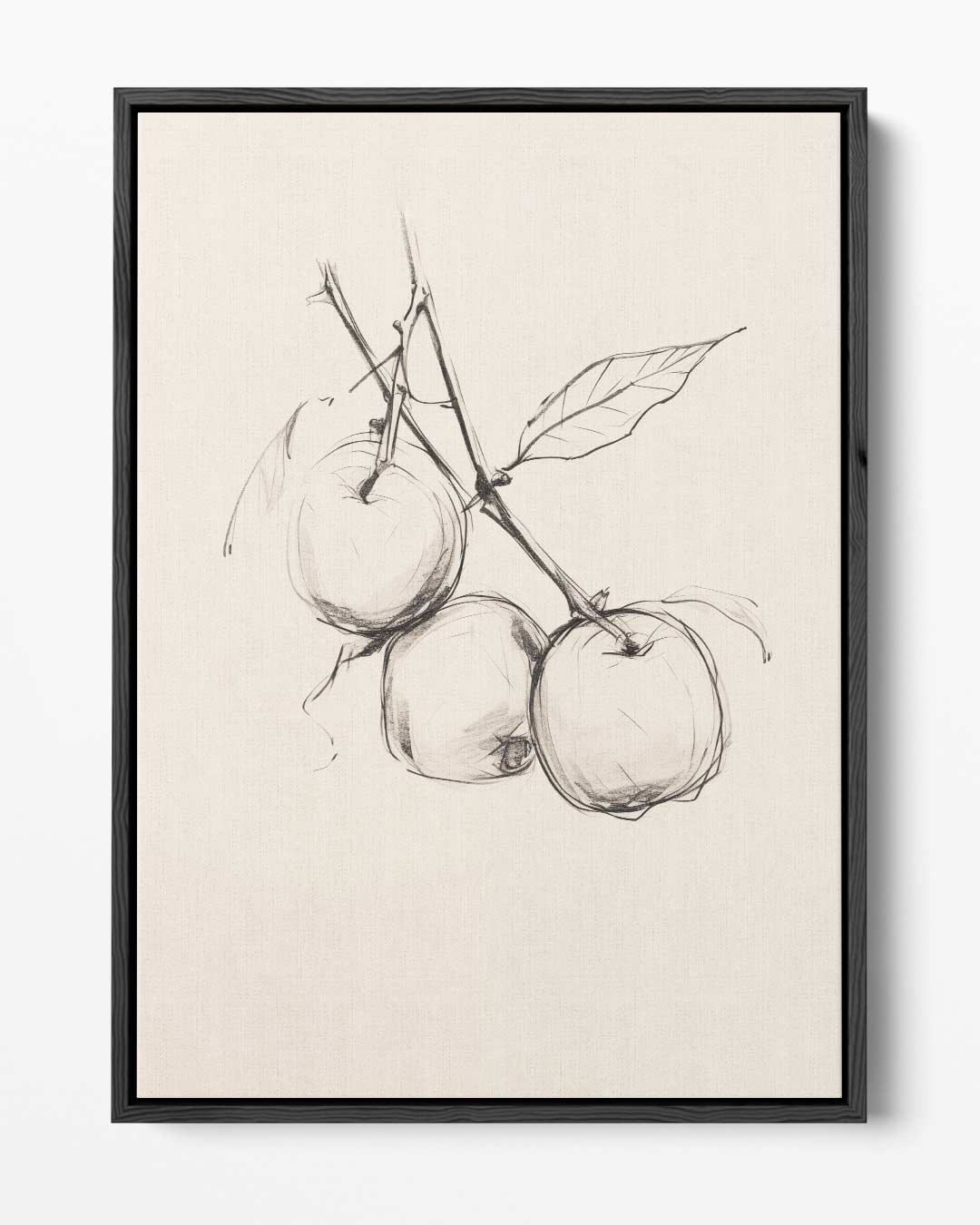 Subtiele Potloodschets van Appeltak Kunstwerk-canvas-dibond-plexiglas-wanddecoratie-WallArtistic