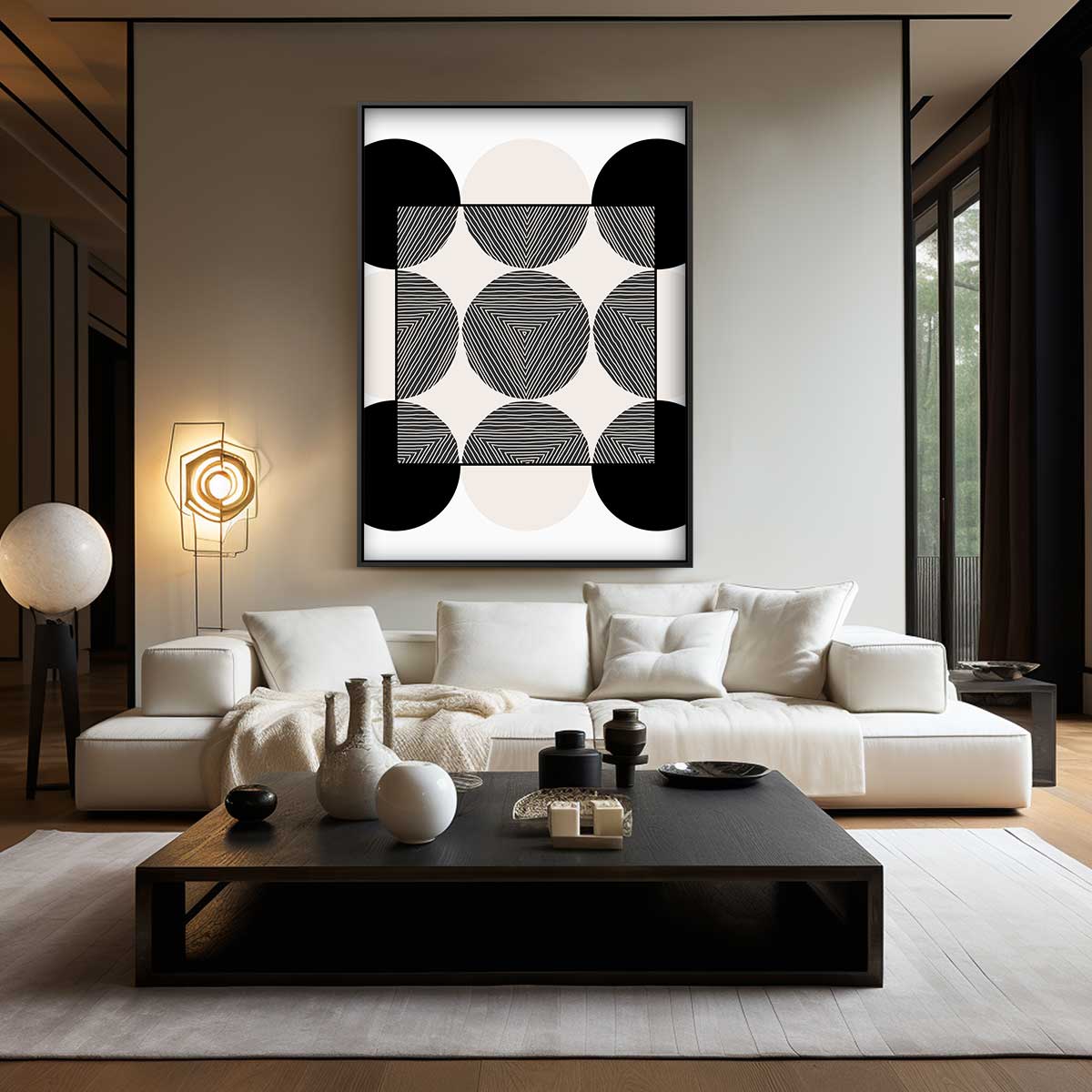 Strakke Cirkelpatronen Muurdecoratie Kunstwerk-canvas-dibond-plexiglas-wanddecoratie-WallArtistic