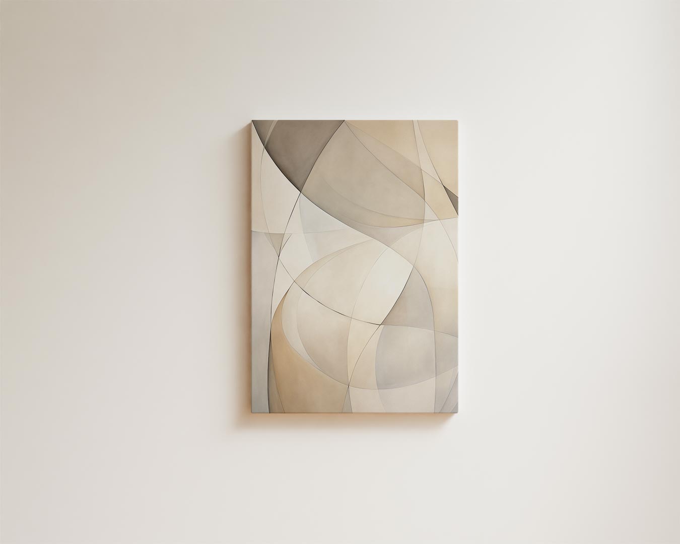 Subtiele Neutrale Golven Kunstwerk-canvas-dibond-plexiglas-wanddecoratie-WallArtistic